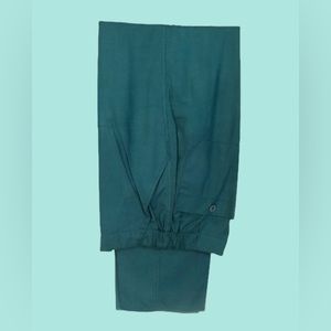 Freeway 100% Forest Green Silk Trousers Sz. 10